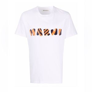 Marni striped logo print T shirt